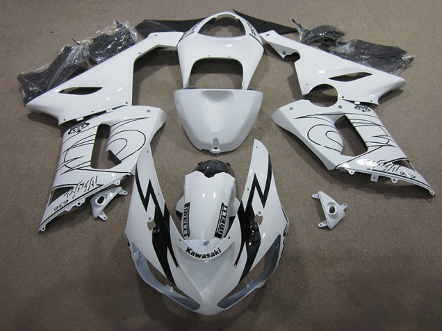 2005-2006 White Ninja 636 Kawasaki ZX6R Moto Fairings for Sale