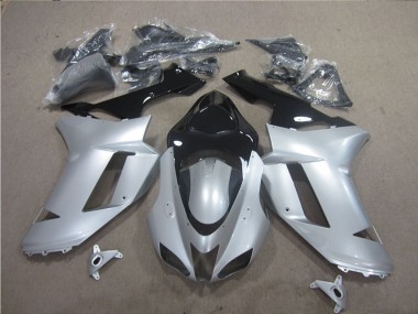 2007-2008 Silver Black Kawasaki ZX6R Motor Fairings for Sale