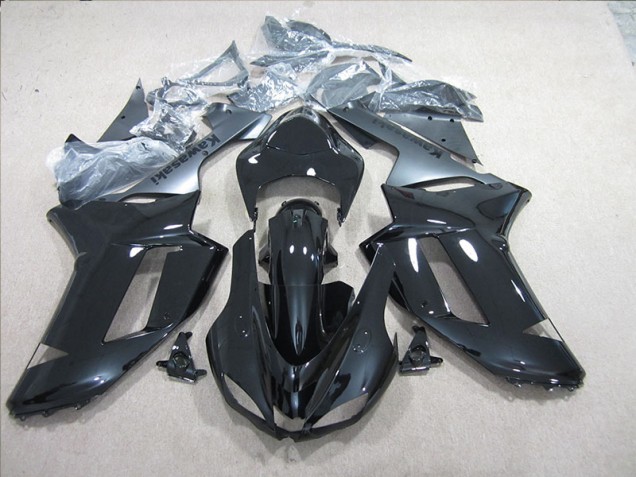 2007-2008 Black Silver Kawasaki ZX6R Motorcylce Fairings for Sale