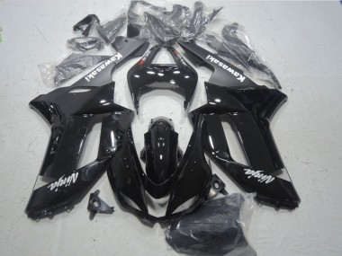 2007-2008 Black White Ninja Kawasaki ZX6R Bike Fairings for Sale