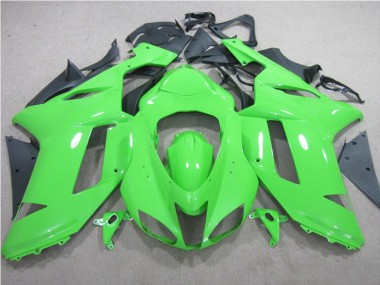 2007-2008 Green Kawasaki ZX6R Replacement Motorcycle Fairings for Sale