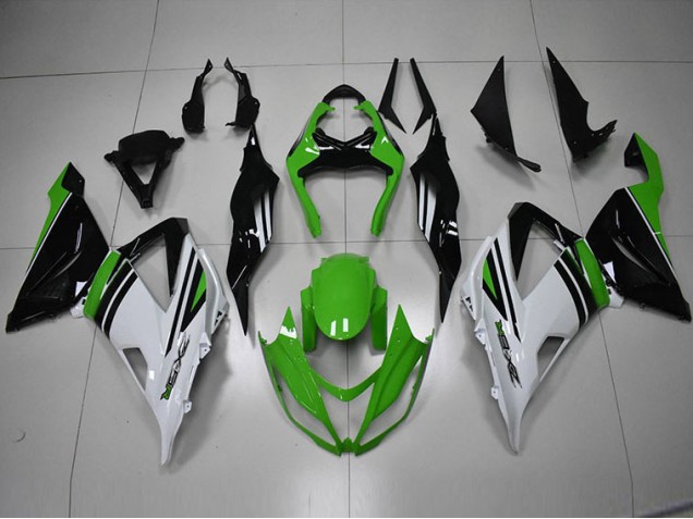 2013-2018 Black Green White Kawasaki ZX6R Bike Fairing Kit for Sale