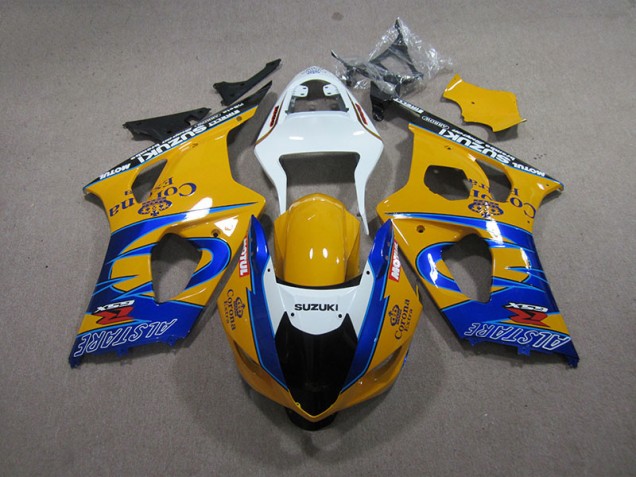 2003-2004 Yellow Blue Corona Extra Suzuki GSXR1000 Motorcycle Fairing Kit for Sale