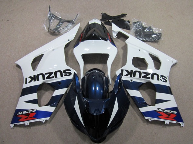 2003-2004 White Blue Black Decal Suzuki GSXR1000 Bike Fairings for Sale