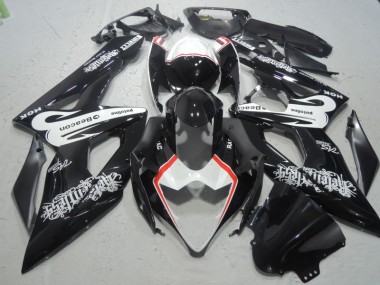 2005-2006 Black White Beacon Suzuki GSXR1000 Bike Fairing Kit for Sale