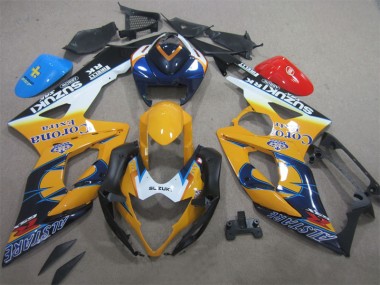 2005-2006 Yellow Blue Corona Extra Suzuki GSXR1000 Moto Fairings for Sale