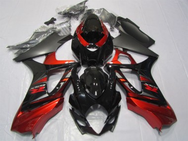 2007-2008 Black Red Suzuki GSXR1000 Motorcycle Fairing Kit for Sale