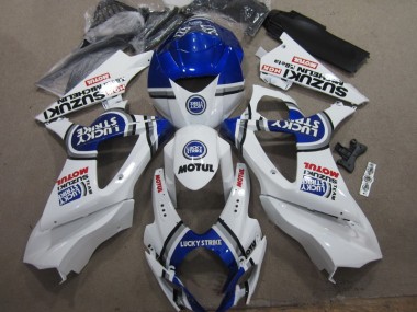 2007-2008 White Blue Lucky Strike Red Motul Suzuki GSXR1000 Moto Fairings for Sale