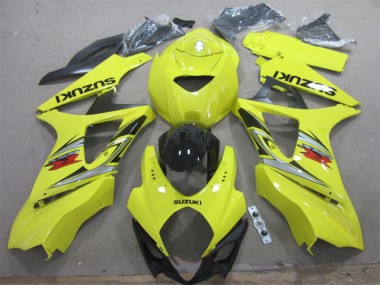 2007-2008 Yellow Black Suzuki GSXR1000 Motorcycle Fairings Kit for Sale