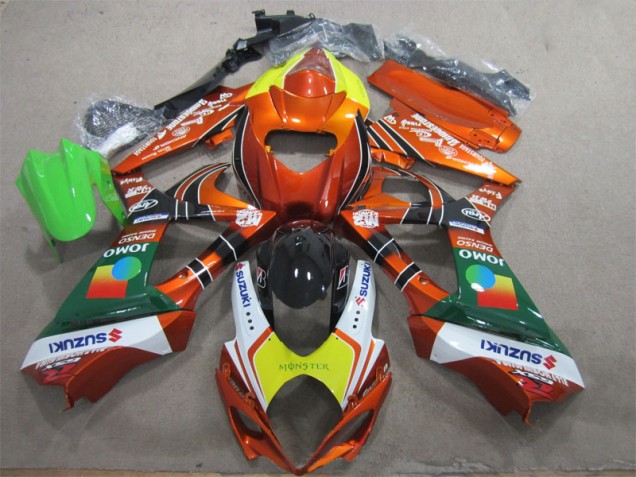 2007-2008 Orange Yellow Monster Suzuki GSXR1000 Motorcycle Fairing Kits for Sale