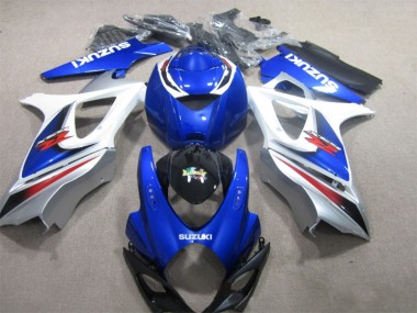 2007-2008 Blue White Suzuki GSXR1000 Motor Bike Fairings for Sale