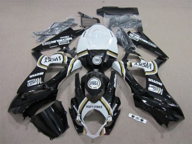 2007-2008 Black Lucky Strike White Motul Suzuki GSXR1000 Bike Fairing Kit for Sale