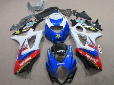 2007-2008 Blue White Rockstar Suzuki GSXR1000 Motorcycle Bodywork for Sale