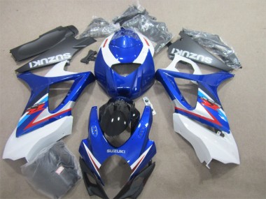 2007-2008 Blue White Suzuki GSXR1000 Moto Fairings for Sale