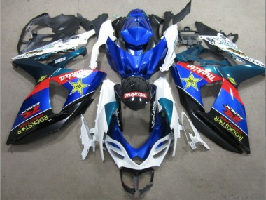 2009-2016 Blue White Rockstar Suzuki GSXR1000 Bike Fairing for Sale