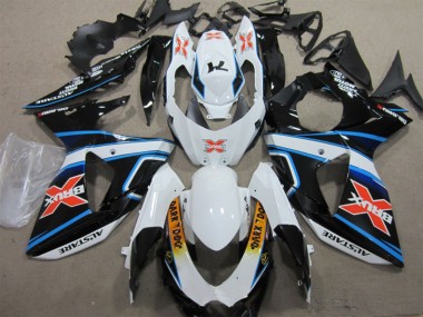 2009-2016 White Blue Brux Dark Dog Suzuki GSXR1000 Motorbike Fairing Kits for Sale