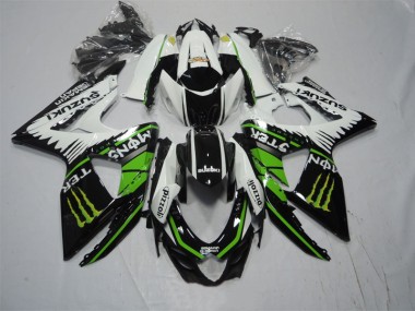 2009-2016 Black White Green Monster Pizzoli Suzuki GSXR1000 Moto Fairings for Sale