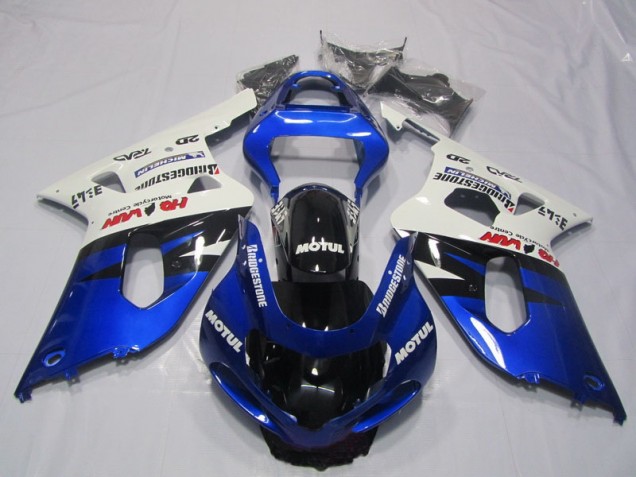 2001-2003 Blue White Motul Suzuki GSXR600 Motorcyle Fairings for Sale