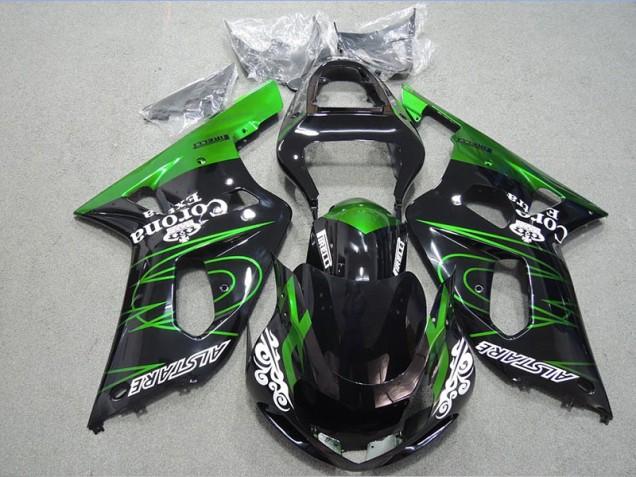 2001-2003 Black Green Corona Extra Suzuki GSXR600 Motorcycle Fairing Kits for Sale