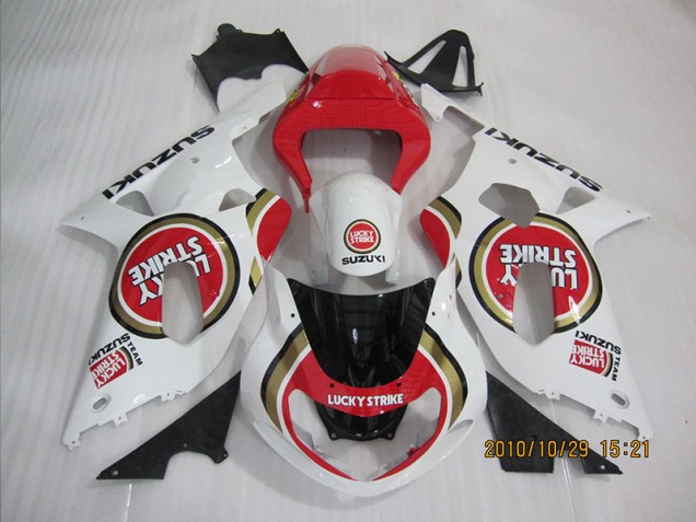 2001-2003 Red White Lucky Strike Suzuki GSXR600 Bike Fairing for Sale