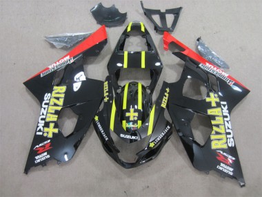 2004-2005 Black Yellow Rizla Suzuki GSXR600 Motorcycle Fairings Kit for Sale