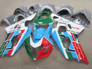 2004-2005 Blue Green Red Motul Suzuki GSXR600 Motorcycle Fairing for Sale