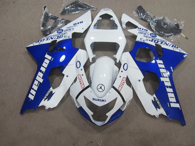 2004-2005 White Blue Motul Suzuki GSXR600 Motorbike Fairing for Sale