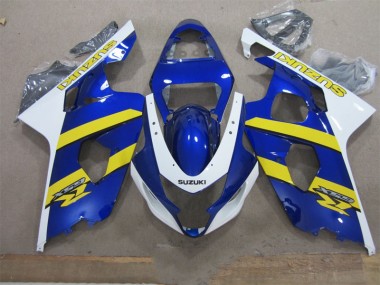 2004-2005 Blue White Yellow Suzuki GSXR600 Replacement Motorcycle Fairings for Sale