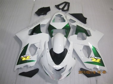 2004-2005 White Green Suzuki GSXR600 Motorbike Fairing Kits for Sale