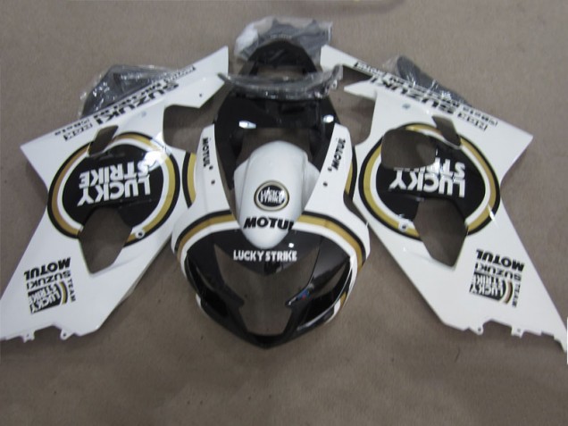 2004-2005 Black White Lucky Strike Motul Suzuki GSXR600 Motorcycle Fairings Kits for Sale