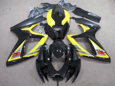 2006-2007 Black Yellow Suzuki GSXR600 Motor Fairings for Sale