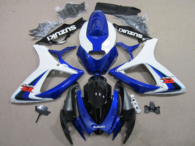 2006-2007 Blue White Suzuki GSXR600 Motorbike Fairings for Sale