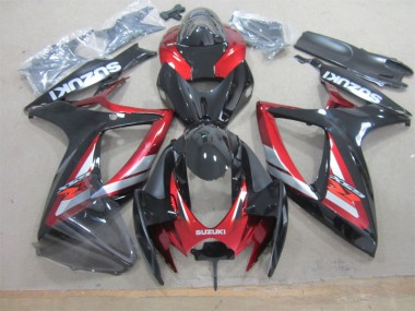 2006-2007 Black Red Suzuki GSXR600 Motorcycle Fairing Kits for Sale