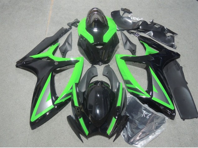 2006-2007 Black Green Suzuki GSXR600 Motorbike Fairing for Sale