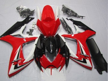 2006-2007 Black Red Suzuki GSXR600 Replacement Motorcycle Fairings for Sale