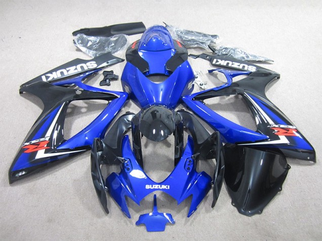 2006-2007 Black Blue Suzuki GSXR600 Motorcycle Fairings Kit for Sale