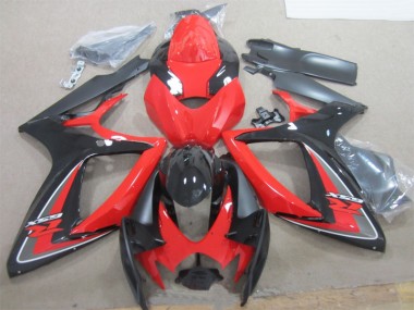 2006-2007 Black Red Suzuki GSXR600 Motorcylce Fairings for Sale