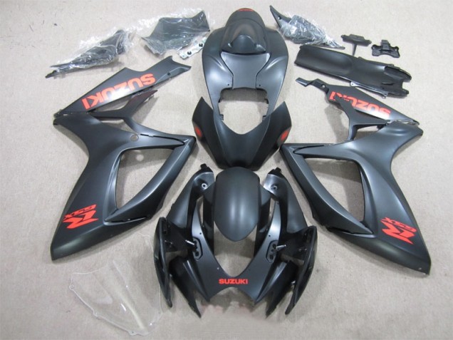 2006-2007 Black Red Decal Suzuki GSXR600 Motorcycle Fairing for Sale