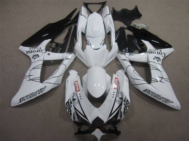 2008-2010 White Black Corona Extra Motul Suzuki GSXR600 Motorbike Fairing for Sale