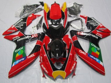 2008-2010 Red Black Jomo Suzuki GSXR600 Motorbike Fairing Kits for Sale