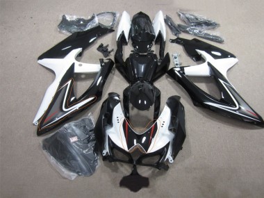 2008-2010 Black White Suzuki GSXR600 Replacement Fairings for Sale