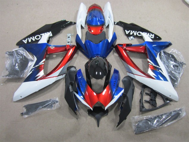 2008-2010 Blue Red White Suzuki GSXR600 Motorcycle Fairing for Sale