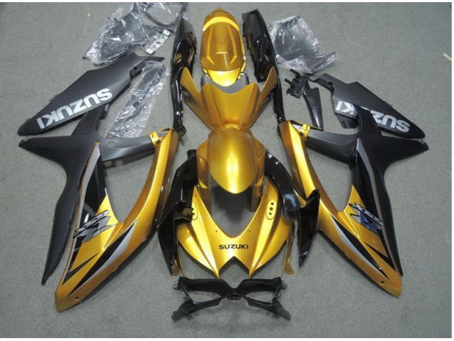 2008-2010 Black Gold Suzuki GSXR600 Motor Bike Fairings for Sale