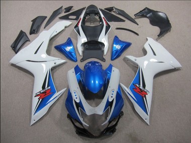 2011-2021 White Blue Suzuki GSXR600 Motorbike Fairing Kits for Sale