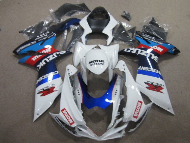 2011-2021 White Blue Motul Suzuki GSXR600 Moto Fairings for Sale