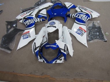 2011-2021 Blue White Lucky Strike Motul Suzuki GSXR600 Motorcycle Fairings Kit for Sale