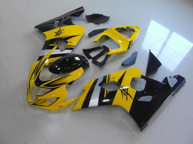 2004-2005 Yellow Black Suzuki GSXR750 Moto Fairings for Sale