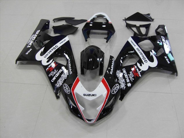 2004-2005 Black Red Beacon Suzuki GSXR750 Motorbike Fairings for Sale