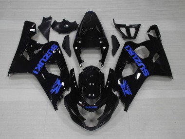 2004-2005 Black Blue Decal Suzuki GSXR750 Motorcycle Fairing Kits for Sale