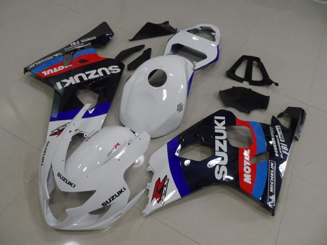 2004-2005 Wite Blue Motul Suzuki GSXR750 Motorcycle Bodywork for Sale